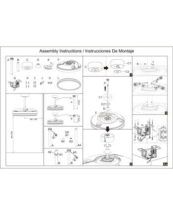 LUNA  M * VENTILADOR MEDIANO LED - BLANCO